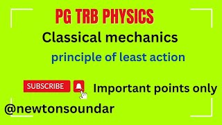 Pg trb physics classical mechanics principle of least action in tamil [upl. by Kubiak286]