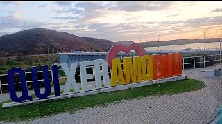 Atravessando a ponte da BARRAGEM de QUIXERAMOBIM  Ceará [upl. by Rednasxela]