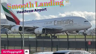 LONDON HEATHROW Britain busiest Airport for Plane Spotting Smooth Landing on RW 27R AirVloggingGP [upl. by Anihtyc]