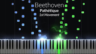 Beethoven  Pathetique 1st Movement Opus 13 No 8 Piano Tutorial [upl. by Andromede]