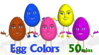 Surprise Eggs Color Songs  Learn colours  3D Egg colors Nursery Rhymes amp Songs for children [upl. by Humph]