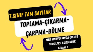 20 SORUDA TAM SAYILARDA 4 İŞLEM MEB BURSLULUK SORULARI [upl. by Gulgee]