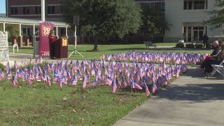 Bossier Parish Community College honors veterans with 1000 flag display [upl. by Salvadore694]