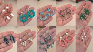 10 DIY Earring Designs for Girls Jewelry Making Compilation  10 Handmade Earrings with Wire amp Beads [upl. by Shirleen]