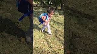 Back pack boy🤣viralvideo cutebaby funny baby toddlers music highlight subscribers [upl. by Nnylhtak748]