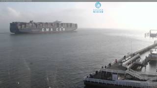 CMA CGM MARCO POLO  Cuxhaven Webcam 20112014 Full HD [upl. by Arliene]