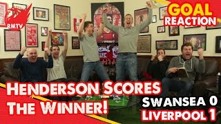 Henderson Goal  Swansea 01 Liverpool  Goal Reactions [upl. by Asirrom]