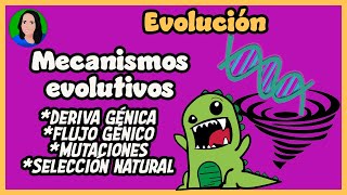 Mecanismos evolutivos deriva génica flujo génico mutación y selección natural  Evolución [upl. by Spiers]