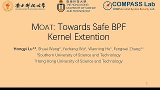 USENIX Security 24  MOAT Towards Safe BPF Kernel Extension [upl. by Player]