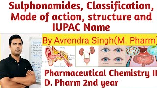 SulphonamidesSulfa drugs by Avrendra SinghClassification Structure and IUPAC Name Mode of Action [upl. by Stockton356]