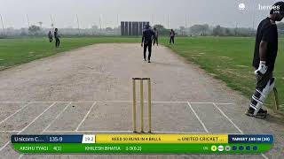 Live Cricket Match  UNITED CRICKET CHAMPS vs Unicorn Cricket Club  10Nov24 0702 AM 20 overs  C [upl. by Rolanda]