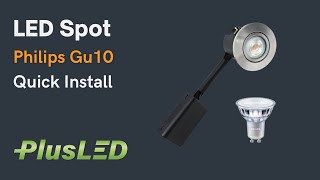 Montering af ENVILAR GU10 LED lyskilde i Nordtronic Quick Install spot [upl. by Elocin]