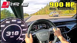 900HP AUDI RS6 C8 lceperformance is FAST and LOUD on the UNLIMITED AUTOBAHN [upl. by Nellad]