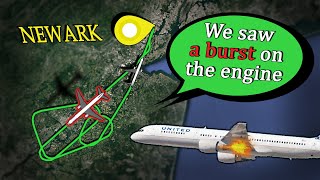 ENGINE COMPRESSOR STALL  United B757 Emergency Return to Newark [upl. by Cruickshank]