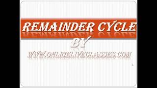 Remainder Cycle  Online Live Classes  Online Test Series [upl. by Blaire]