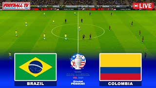 BRAZIL vs COLOMBIA  COPA AMERICA 2024  Full Match All Goals  PES Gameplay [upl. by Annahael]