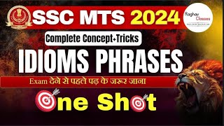 SSC MTS 2024 IdiomsPhrases set 83 to 86  English by Raghav Sir [upl. by Hanson709]