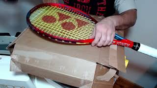 How to Stencil a Logo on your Tennis Strings  Yonex Vcore 98 [upl. by Asiret]