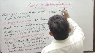 Group of Automorphisms 2by Yogendra Bahadur Singh Chauhan [upl. by Ahsiri95]