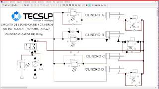 Secuencia de 4 Cilindros Hidráulicos  Tecsup [upl. by Aisak]