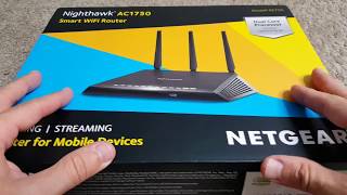 Unboxing Netgear AC1750 Nighthawk Smart WiFi Router [upl. by Akcirahs464]