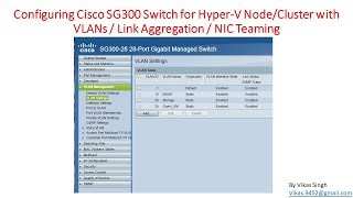 Configuring Cisco SG300 VLANsLink AggregationNIC Teaming for HyperV Node or HyperV Cluster [upl. by Kushner]