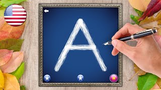 Learn to write Uppercase Letters A to Z  English Alphabet  Letter School Games [upl. by Lramaj321]