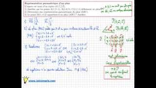 représentation paramétrique dun plan de lespace  exercice important  terminale S [upl. by Slocum]