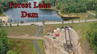 Forest Lake Dam Construction Repair Work Progress  Work Starting on Spillway and Dam Repairs [upl. by Adamson305]