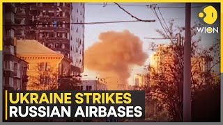 RussiaUkraine war Ukrainian drones hit 4 Russian Airbases  Latest News  WION [upl. by Krisha]