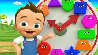 Colors amp Shapes for Children to Learn with Little Baby Fun Play Clock Toy Shapes 3D Kids Educational [upl. by Yziar]