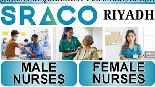 urgent requirement for Sraco Riyadh male nurses female nurses [upl. by Jessica]