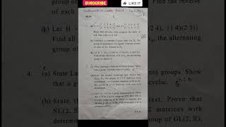 Abstract Algebra  4th Sem  2024 Delhi University  BscBa Previous Year Question Paper shorts yt [upl. by Ttegirb]