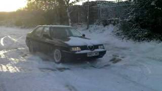 Alfa 164 V6 doing FWD donuts great exhaust sound [upl. by Robert503]