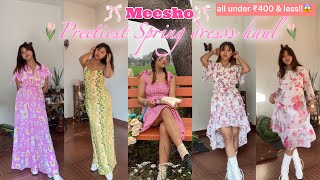 PRETTIEST 😍 Meesho Spring Dress Haul all under ₹400 and less 😱🌷✨  Try on haul [upl. by Akilak]