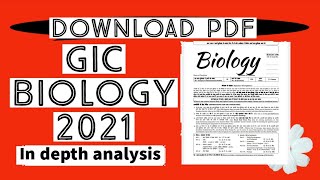 Gic biology 2021 part4 previous years papers analysis [upl. by Silber]