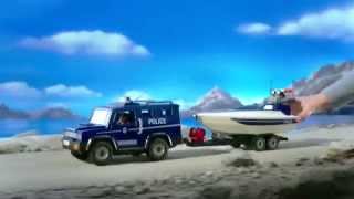 PLAYMOBIL  Coche de Policía con Lancha Español [upl. by Adala536]