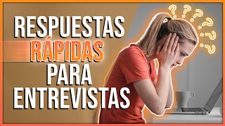 TOP 13 RESPUESTAS RÁPIDAS para preguntas de entrevista de trabajo [upl. by Tonjes]