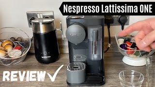 Nespresso Lattissima One Coffee Machine Review  Drinks made with milk frother  heat and taste test [upl. by Tnert842]