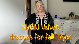 SHEIN Fall Velvet Dresses Try on [upl. by Pall126]