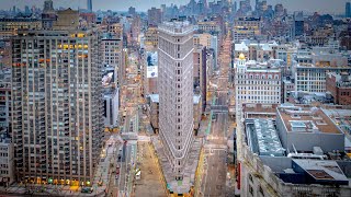 Flatiron Building New York City via Drone [upl. by Einner514]