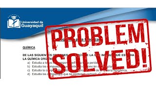 Cuestionario resuelto de química marzo 2023 12  Universidad de Guayaquil [upl. by Neva]