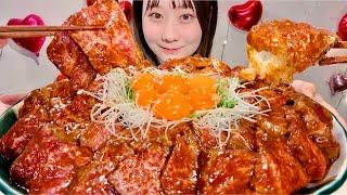 ASMR Wagyu Beef Yukke and Rice【Mukbang Eating Sounds】【English subtitles】 [upl. by Kamillah]