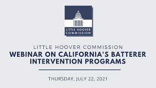 Webinar on Californias Batterer Intervention Programs [upl. by Astri]