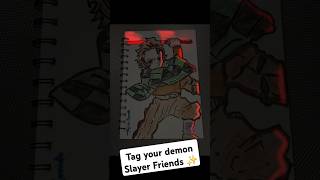 ✨🥵Glow art of tanjiro shorts ytshorts trending drawing demonslayer [upl. by Saidnac552]