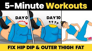 DO FOR 10 DAYS FIX HIP DIP  OUTER THIGH FAT [upl. by Etrem6]