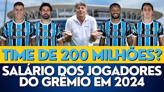 SALÁRIOS DOS JOGADORES DO GRÊMIO EM 2024 DIEGO COSTA PAVÓN GEROMEL JP GALVÃO RENATO PORTALUPPI [upl. by Lavud672]