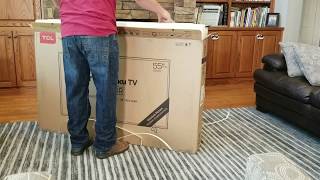 TCL Roku TV 4k HDR 55quot box opening [upl. by Kcirederf68]