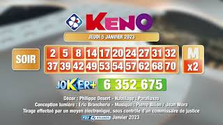 Tirage du soir Keno® du 05 janvier 2023  Résultat officiel  FDJ [upl. by Betthel]