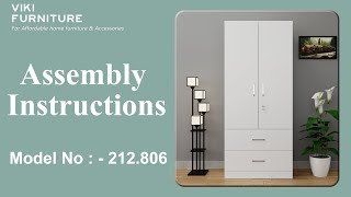 VikiFurniture 2 Door 2 Drawer Wardrobe Assembly Instruction Video  Model212806 [upl. by Itnava]